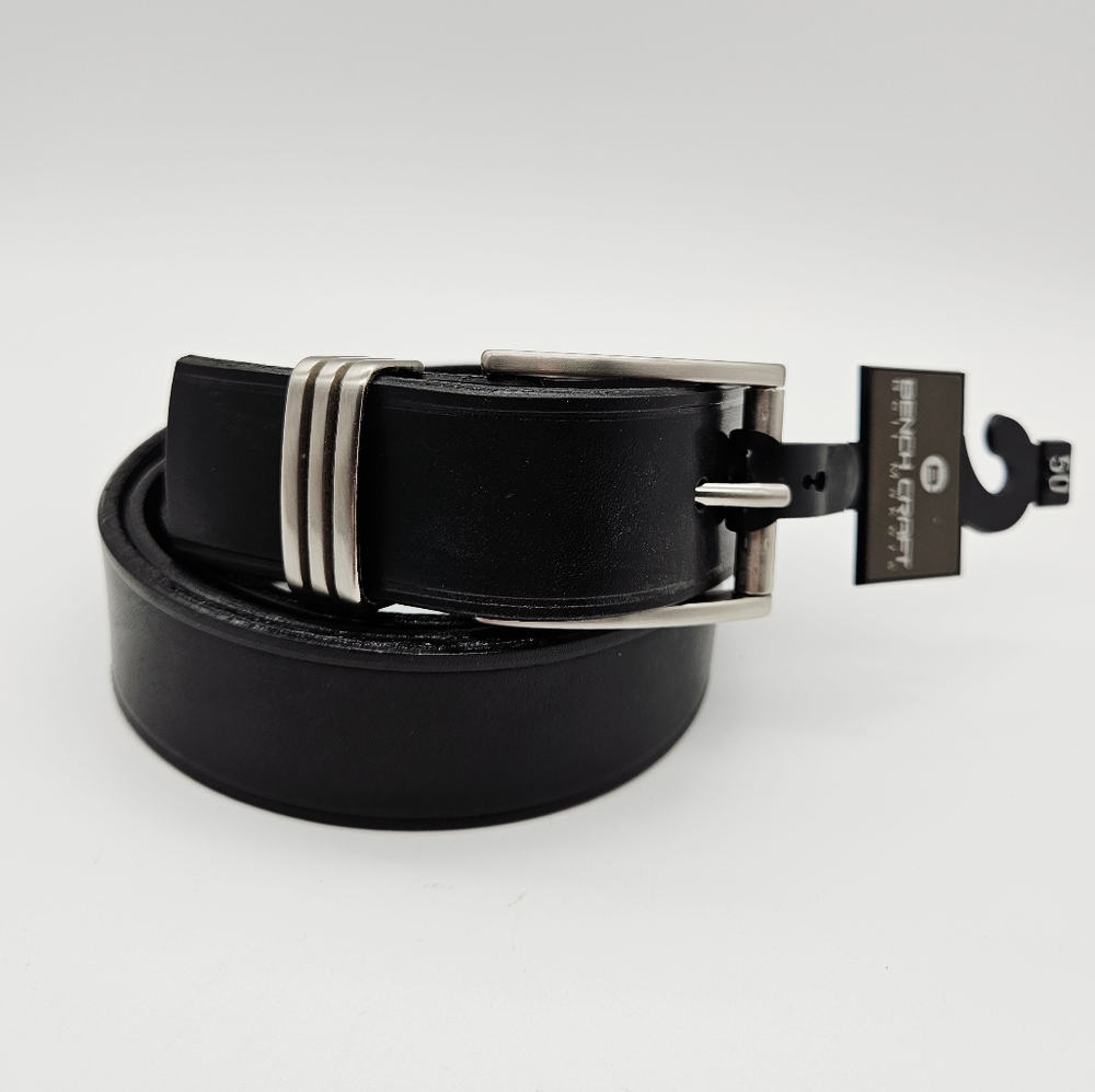 BENCH CRAFT | smooth leather silver buckle belt